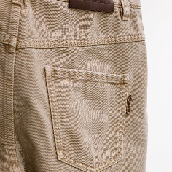 Brunello Cucinelli Tan Denim Monili The Boyish Jeans - Picture 6 of 16